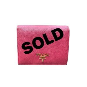 PRADA Saffiano Leather Multicolor Compact Wallet
